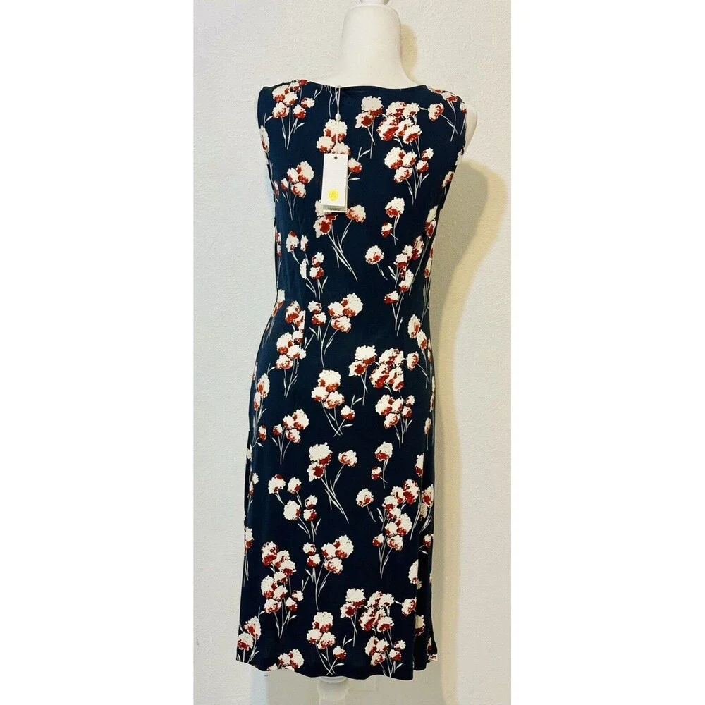 NWT Tory Burch Size Medium Floral Zandi Dress Petrol Grey Field Feminine Prairie